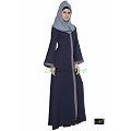 Front open abaya- Blue Front open abaya- Blue